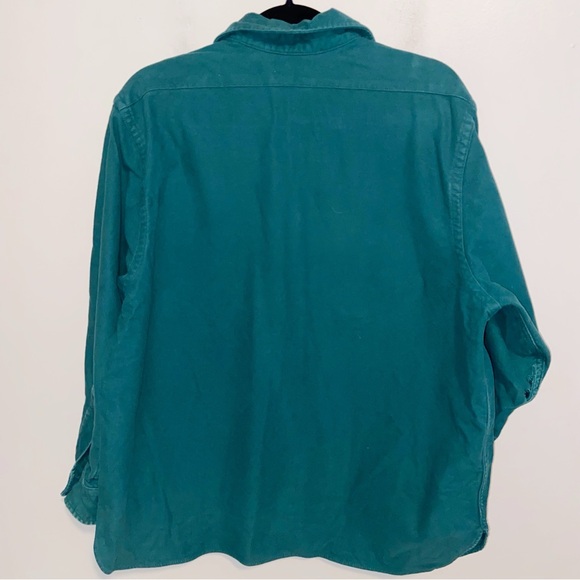 Vintage LL Bean Shirt Womens Size 18 Chamois Cloth Flannel Flap Pockets USA Flaw - Picture 2 of 16
